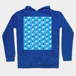 White Bird Fly in the Blue Sky Pattern Hoodie